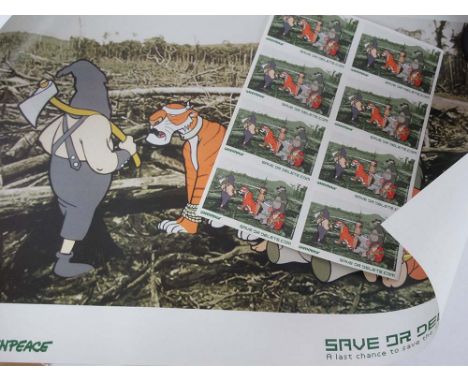 After Banksy (b.1974) for Greenpeace,'Save or Delete',offset lithograph printed in colours with full margins,42 x 60 cm,toget