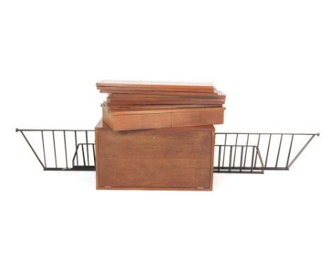 Attributed to Nisse Strinning, a Swedish 'String'-type teak modular shelving system including four waterfall uprights, a fall
