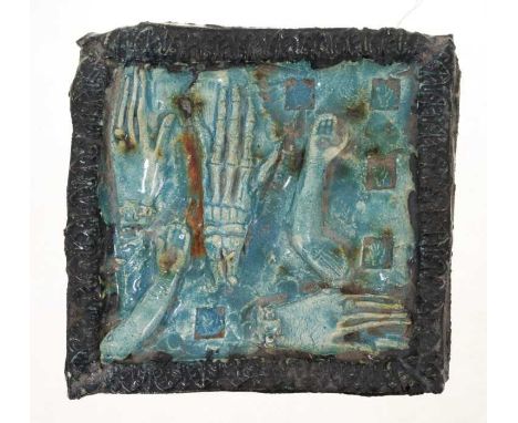 *Grayson Perry (b.1960), ceramic tile - Hands and Arms, 15.5cm squareProvenance: Gifted to the vendor by Philippa PerryVery g