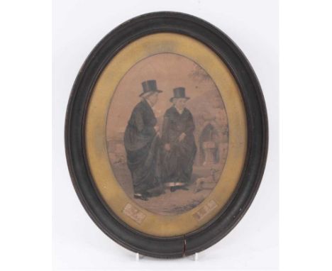 Curious 19th century lithograph depicting Ms Ponsonby and the Hon. Lady Butler, 'Ladies of Llangollen'  - Believed to be the 