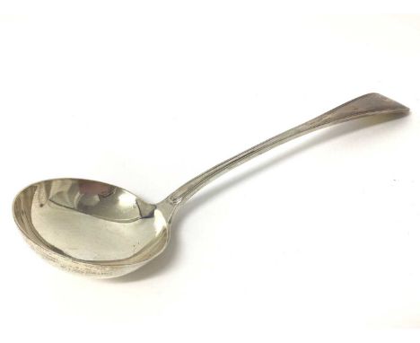 George V silver Old English and thread pattern soup ladle, (Sheffield 1918), maker Walker & Hall, all at 10ozs, 31cm in overa