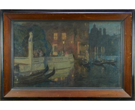 Attributed to Frank Brangwyn (1867-1956) large pastel work - Venice, 57cm x 91cm, unsigned, in glazed frame. Provenance: By d