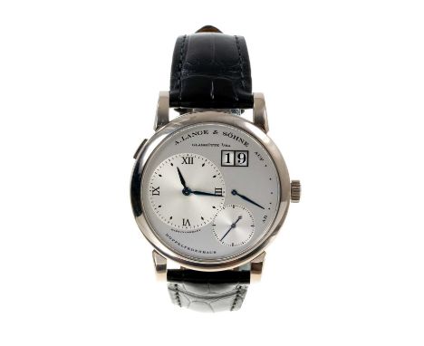 A fine Lange &amp; Söhne 'Lange 1' Argente Dial 18ct white gold wristwatch, the silver dial with subsidiary seconds, date ape