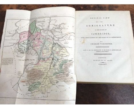 Charles Vancouver - General View of the Agriculture in the County of Cambridge, 1794 first edition, with folding map, cloth b