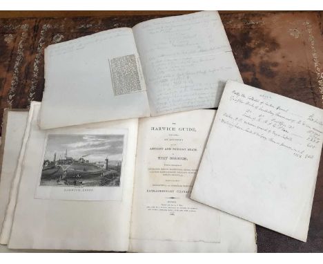 Harwich Interest - The Harwich Guide 1808, the book bound with engravings, original pencil sketches and pen additions, some l