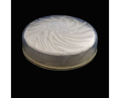 Rene Lalique for Houbigant, a Quatre Flacons opalescent glass box, model Houbigant Box 1, designed circa 1921, with satin cov