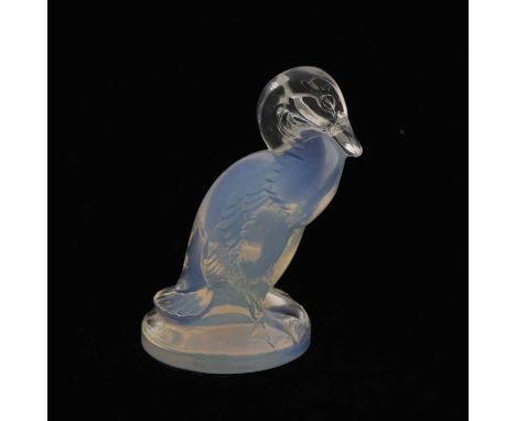 Rene Lalique, a Canard opalescent glass seal, model 219, designed circa 1925, polished, incised mark R Lalique France, 6.5cm 