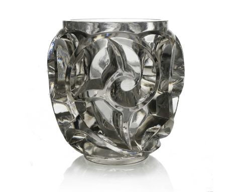 Rene Lalique, a Tourbillons glass vase, model 973, designed circa 1926, polished colourless, etched mark R Lalique France, 20