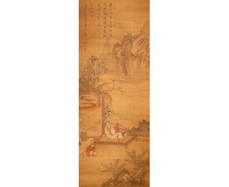 ATTRIBUTED TO ZHENG ZHONG AND OTHERS PORTRAIT OF SHAKYAMUNI A Chinese scroll painting, inscribed and dated jiachen year, titl