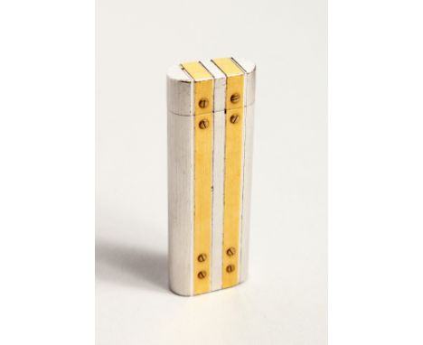 A CARTIER LIGHTER, TWO TONE.