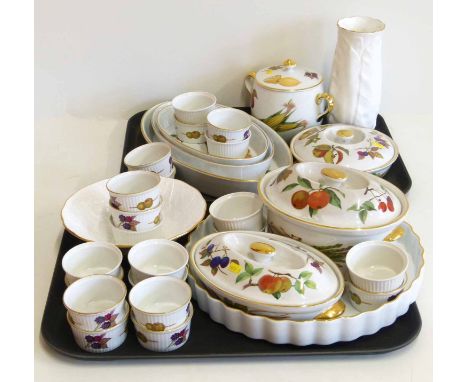 A collection of Royal Worcester Evesham ware and two fern design pieces Unfortunately we are unable to do condition reports a