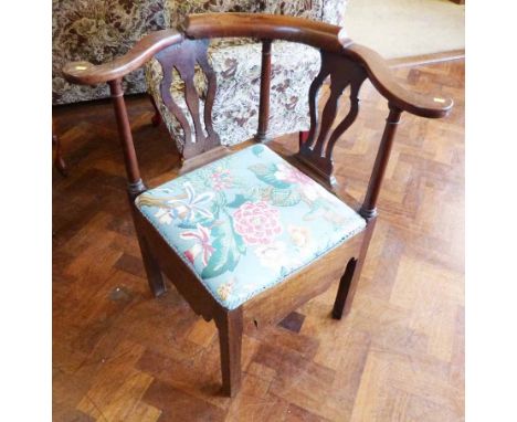 A Georgian mahogany commode corner chair Unfortunately we are unable to do condition reports and extra images for our Interio