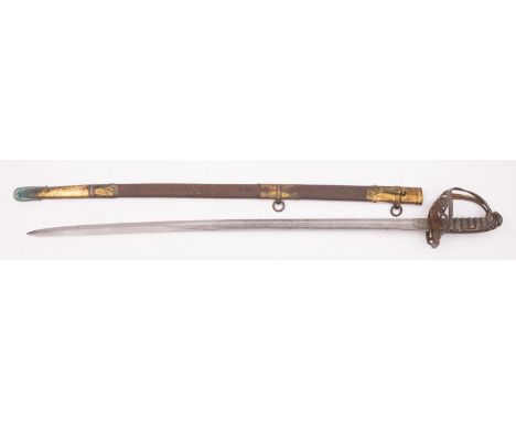 A Victorian 1822 pattern British Infantry Officer's sword, maker Henry Wilkinson, London, the slightly curved blade signed as