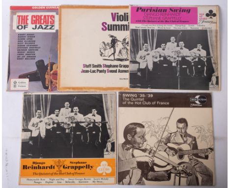 Five LPs: Django Reinhardt/ Stephane Grappelly/ Quintet Hot Club Of France (3), Violin Summit (Grapppelly etc), Greats Of Jaz