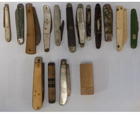 A Victorian silver and mother of pearl fruit knife, maker Hilliard & Tomason, Birmingham, 1861, together with a group of 19th