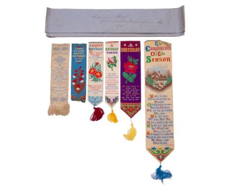 A Victorian Stevengraph silk Royal Commemorative bookmark  'England's Joy', commemorating the marriage of Prince Albert to Pr