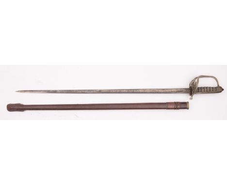 A George V Medical Officer's sword, maker Army & Navy, London the straight single edge fullered blade with acid etched decora