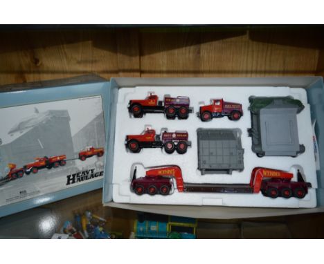 A BOXED CORGI CLASSICS HEAVY HAULAGE SET, two Diamond T ballast tractors, Scammell Highwayman tractor, trailer with boiler lo