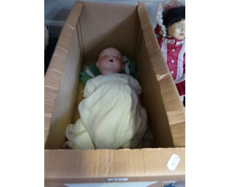 AN ARMAND MARSEILLE BISQUE HEAD BABY DOLL, nape of neck marked 'A.M. Germany. 351./8.K', slot to nape of neck, sleeping eyes,