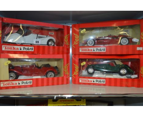 FOUR BOXED TONKA POLISTIL DIECAST CAR MODELS, 1/16 scale, s.d. to boxes