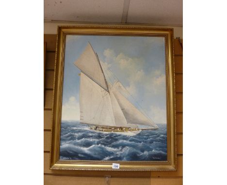 W A R BURTON 1979 oil on canvas - titled 'Defender', signed, 60 x 50 cms