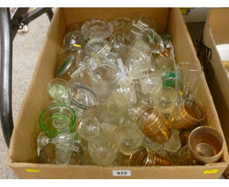 Box of vintage drinking and other glassware