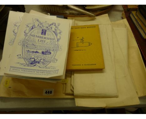 Small quantity of sea charts, numerous books for 'The North Russia Club Membership List', an 'Admiralty Manual of Seamanship,