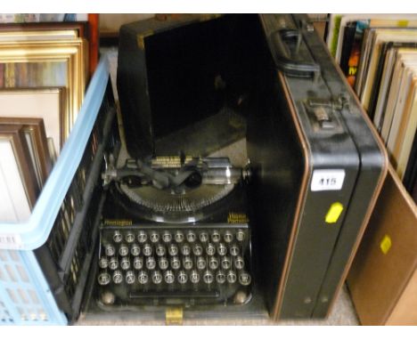 Remington vintage home portable typewriter and a gent's briefcase