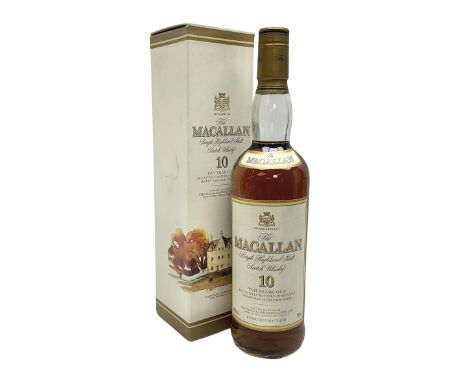 Macallan, 10 year old, single malt Scotch whisky, 700ml, 40% vol, boxedCondition Report:Possible damage to seal and leakage  