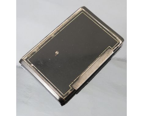 A silver and black enamel cigarette case, London import mark for 1937, together with a gentleman's wristwatch, and a small qu