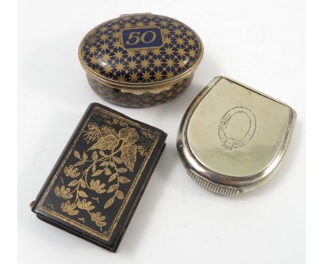 A group of vesta cases and boxes, to include a silver plated and agate vesta case, two silver plated cases, an ebony vesta ca