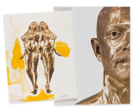 Marc Quinn (b.1964)The Ecstatic Autogenesis of PamelaDigital print in colours, with extensive hand-colouring in yellow gouach