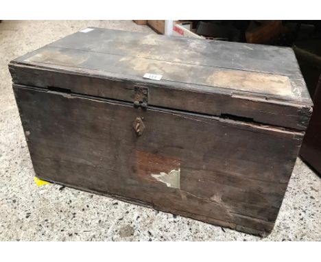 WOODEN TOOL BOX WITH VARIOUS MISC HAND TOOLS