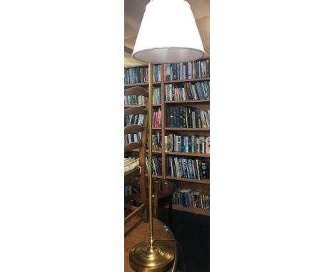 BRASS EFFECT STANDARD LAMP WITH SHADE