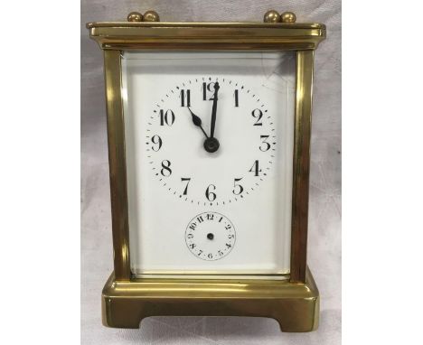 A BRASS CARRIAGE CLOCK, TIMEPIECE
