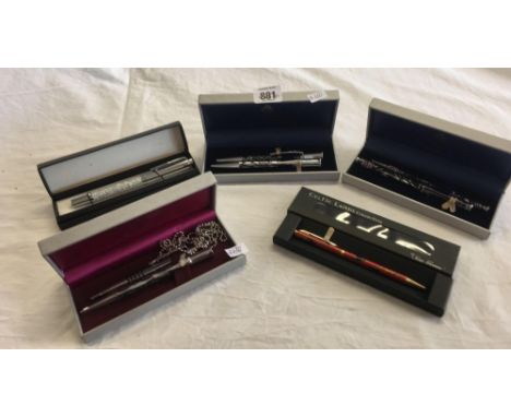 3 PAIRS OF BALL POINT &amp; PENCIL SETS &amp; 2 OTHERS FROM THE CELTIC LANDS COLLECTION