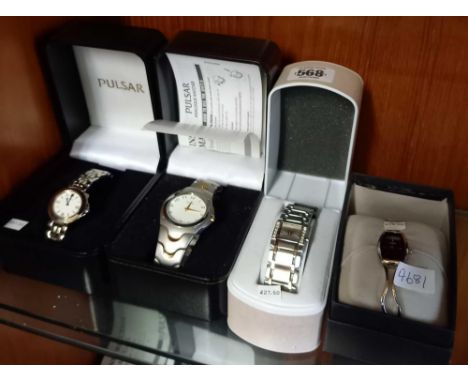 4 BRAND NEW LADIES WATCHES ( 2 PULSAR, 1 LORUS &amp; 1 TIMEX) ALL BOXED
