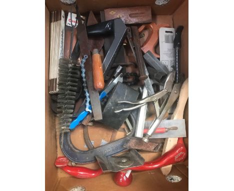 CARTON OF MISC HAND TOOLS INCL; A PRIMUS NO.97 STOVE UNIT