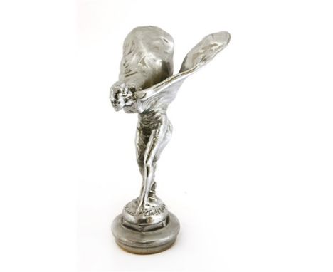 A Rolls Royce 'Spirit of Ecstasy' car mascot, after Chris Robinson Sykes (1875-1950), stamped 'R.R. Ltd 6.2.11', 19cm high