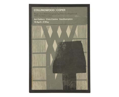 A Hans Coper and Peter Collingwood exhibition poster, ART GALLERY CIVIL CENTRE, SOUTHAMPTON, 72 x 47cm, framed