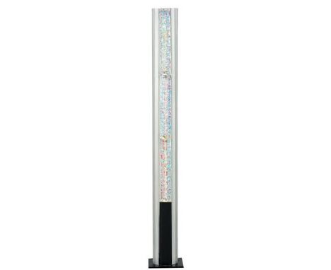 A contemporary studio light , mounted with three glass panels, one glass panel loose, 182cm high