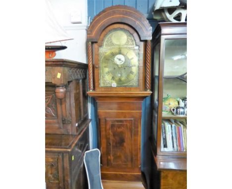 An 18th century mahogany eight day longcase clock by William Flint of Charing, Kentthe twin train movement striking on a bell