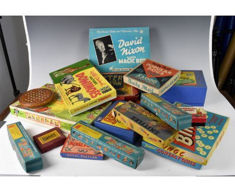 A collection of vintage board games comprising of The James Bond 007 Secret Service Game; Wild Animal picture Dominoes; Junio