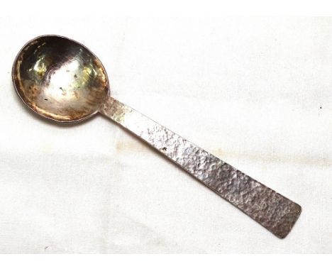 A French silver hammered Arts and Crafts style tablespoon, marked M Boulgaris, 800 