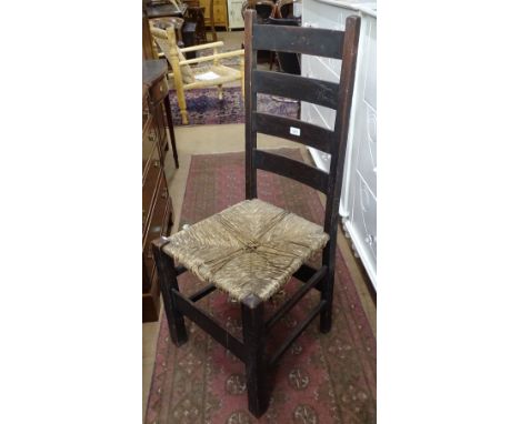 A Heal's Letchworth Arts and Crafts ladder-back side chair, in fumed oak, by Ambrose Heal circa 1905 