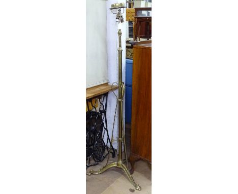 A Victorian brass telescopic standard lamp 