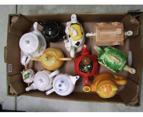 A collection of ceramic teapots: including Arthur Woods and P&amp;K examples (1 tray). 