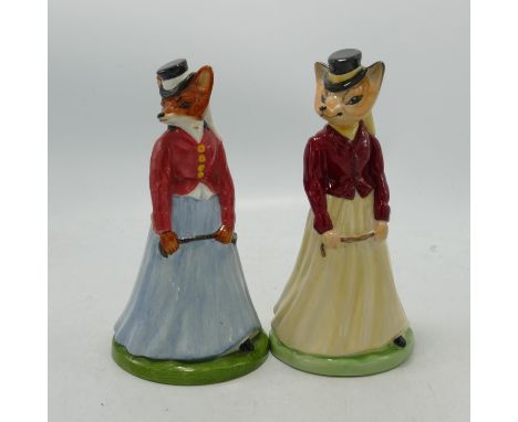 Two Foxy Lady Pottery Figures: one a Prototype for Peggy Davies &amp; the other a Grays Fox Family item(2) 