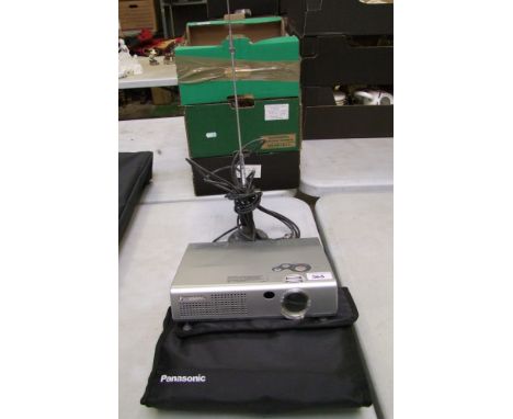 Panasonic LCD Projector : Model PT-LM2E with instructions together with a portable Ariel (2) 