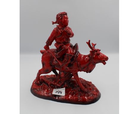Peggy Davies ruby fusion boy on a reindeer figure: (chip to pony tail). 